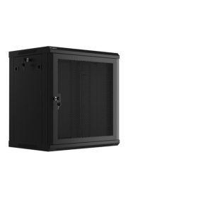   Lanberg 19" fali rack szekrény 12U/600X450 perforált ajtó, lapraszerelt, fekete