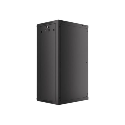Lanberg 19" fali rack szekrény 22U/600X450 üvegajtó, lapraszerelt, fekete V2