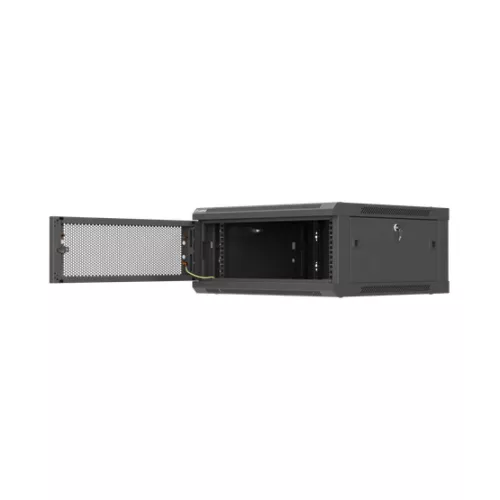 Lanberg 19" fali rack szekrény 4U/600X600 perforált ajtó, lapraszerelt, fekete