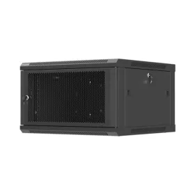   Lanberg 19" fali rack szekrény 6U/600X600 perforált ajtó, lapraszerelt, fekete