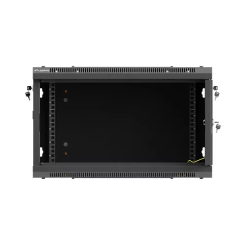 Lanberg 19" fali rack szekrény 6U/600X600 perforált ajtó, lapraszerelt, fekete