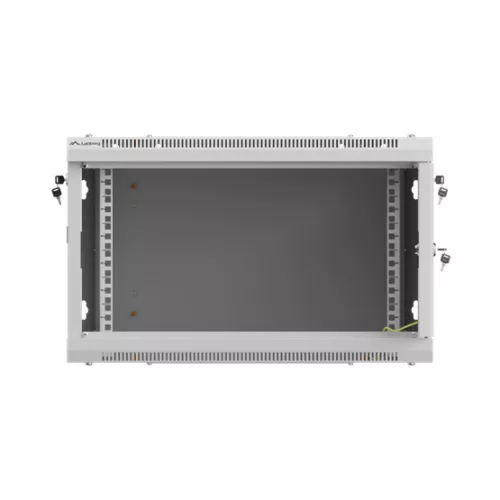 Lanberg 19" fali rack szekrény 6U/600X600 perforált ajtó, lapraszerelt, szürke