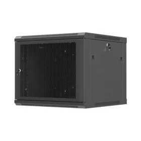   Lanberg 19" fali rack szekrény 9U/600X600 perforált ajtó, lapraszerelt, fekete