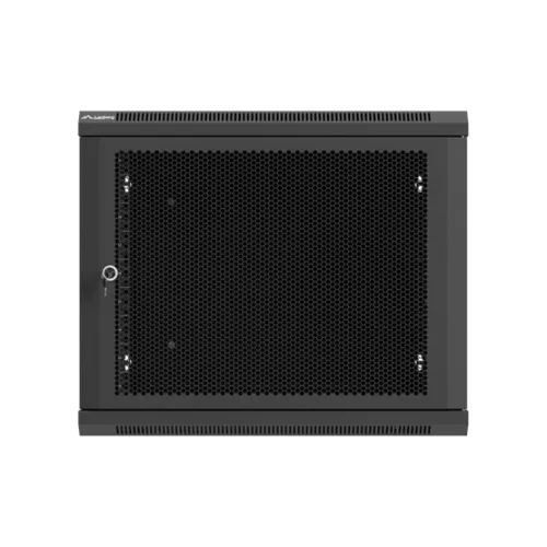 Lanberg 19" fali rack szekrény 9U/600X600 perforált ajtó, lapraszerelt, fekete