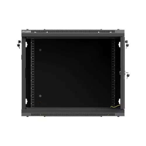 Lanberg 19" fali rack szekrény 9U/600X600 perforált ajtó, lapraszerelt, fekete