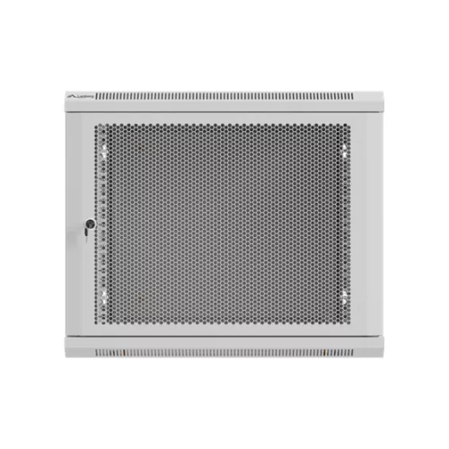 Lanberg 19" fali rack szekrény 9U/600X600 perforált ajtó, lapraszerelt, szürke