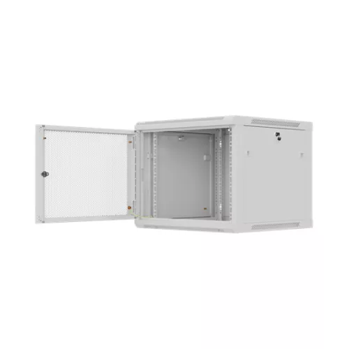 Lanberg 19" fali rack szekrény 9U/600X600 perforált ajtó, lapraszerelt, szürke