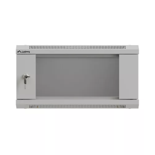 Lanberg 19" fali rack szekrény 4U/540X350 üvegajtó, lapraszerelt, szürke