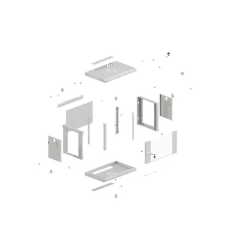 Lanberg 19" fali rack szekrény 4U/540X350 üvegajtó, lapraszerelt, szürke