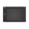 Lanberg 19" fali rack szekrény 6U/540X350 üvegajtó, lapraszerelt, fekete