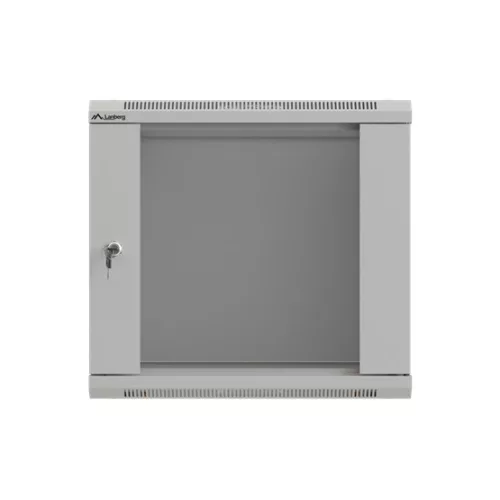Lanberg 19" fali rack szekrény 9U/540X350 üvegajtó, lapraszerelt, szürke