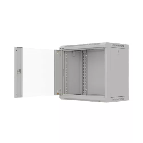 Lanberg 19" fali rack szekrény 9U/540X350 üvegajtó, lapraszerelt, szürke