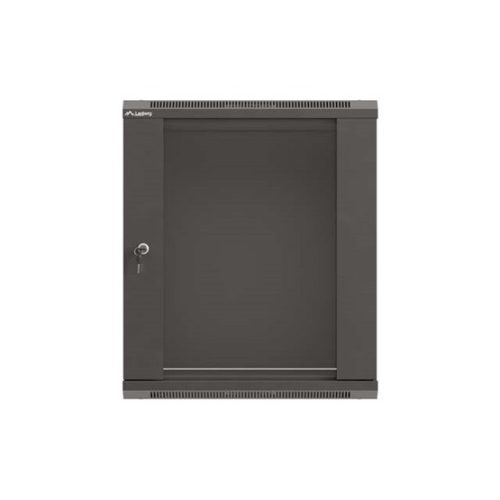 Lanberg 19" fali rack szekrény 12U/540X350, üvegajtó, lapraszerelt, fekete