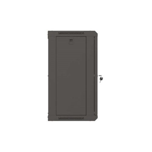 Lanberg 19" fali rack szekrény 12U/540X350, üvegajtó, lapraszerelt, fekete