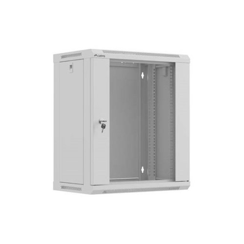 Lanberg 19" fali rack szekrény 12U/540X350, üvegajtó, lapraszerelt, szürke