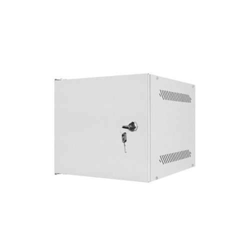 Lanberg 10" fali rack szekrény 4U/280X310, lemezajtó, lapraszerelt, szürke