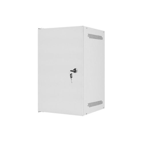 Lanberg 10" fali rack szekrény 9U/280X310, lemezajtó, lapraszerelt, szürke