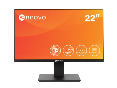 AG Neovo LA-2202 monitor, 21.5 LED VA fekete, FullHD, VGA, HDMI, DP, hangszóró"