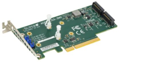Supermicro Low Profile PCIe Riser Card supports 2 M.2 Module