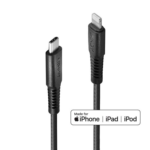 LINDY 0.5m Reinforced USB Type C to Lightning kábel
