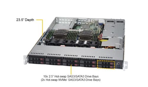 Supermicro Server SYS-1029P-WTRT 1U 10x2.5”Hot.swap  2xLGA3647/12RDIMM/2x10GbE