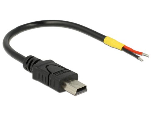 Delock USB 2.0-s kábel Mini-B-csatlakozódugóval > 2 db nyitott vezetékkel, 10 cm Raspberry Pi
