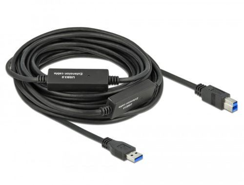 Delock Aktív USB 3.2 Gen 1 kábel A-típusú USB   B-típusú USB csatlakozóvégekkel 10 m