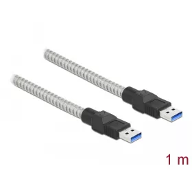   Delock USB 3.2 Gen 1, fém borítású kábel A-típusú apa   A-típusú, 1 méter