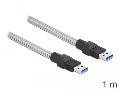 Delock USB 3.2 Gen 1, fém borítású kábel A-típusú apa   A-típusú, 1 méter