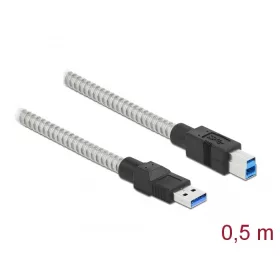   Delock USB 3.2 Gen 1, fém borítású kábel A-típusú apa   B-típusú, 0,5 méter