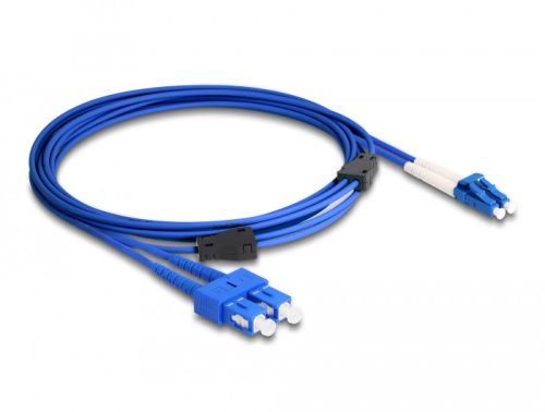 Delock Optikai kábel fém megerősítéssel LC Duplex - SC Duplex szimpla OS2 3 m