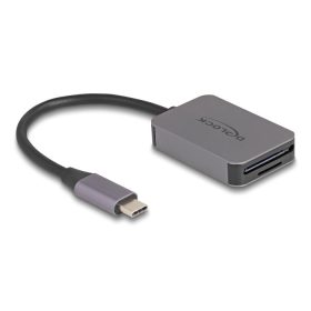   Delock USB Type-C  kártyaolvasó alumínium házban SD vagy Micro SD memória kártyákhoz