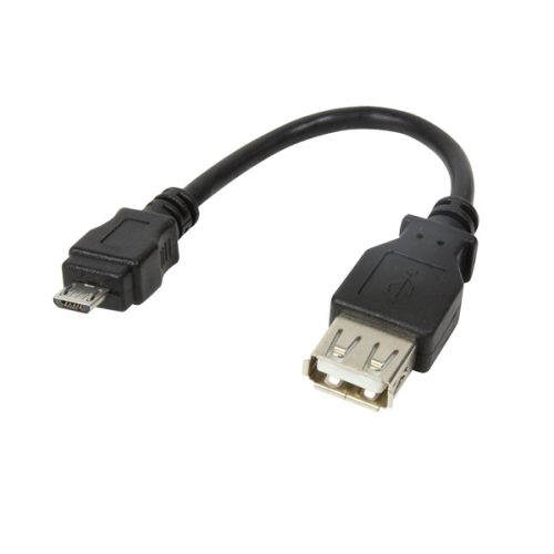 LogiLink USB 2.0 adapter, Micro-USB/M-USB-A/F, fekete, 0,1 m