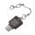 Logilink USB-C - microSD-kártyaolvasó, kulcstartó, szürke
