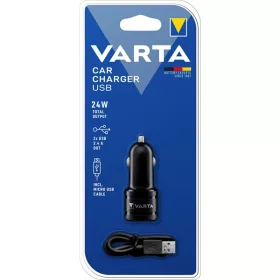   Varta 57931101401 4,8A univerzális 2xUSB fekete autós töltő Micro USB kábellel