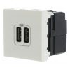 Legrand 077594 Program Mosaic 2400 mA 2 modulos fehér kettős USB töltő aljzat