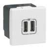 Legrand 077594 Program Mosaic 2400 mA 2 modulos fehér kettős USB töltő aljzat