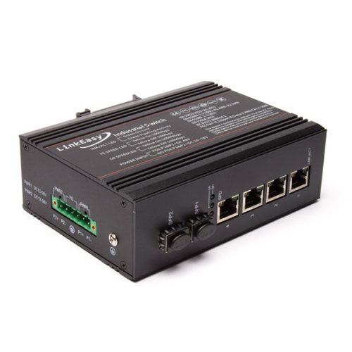 LinkEasy ipari PoE switch 2xGbE SFP+4x10/100/1000BaseTX 802.3at