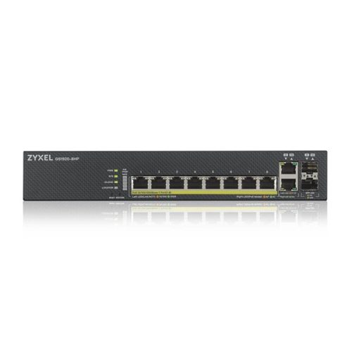 ZyXEL GS1920-8HPv2 8port GbE LAN PoE (130W) 2port Gbe combo RJ45/SFP L2 menedzselhető PoE switch