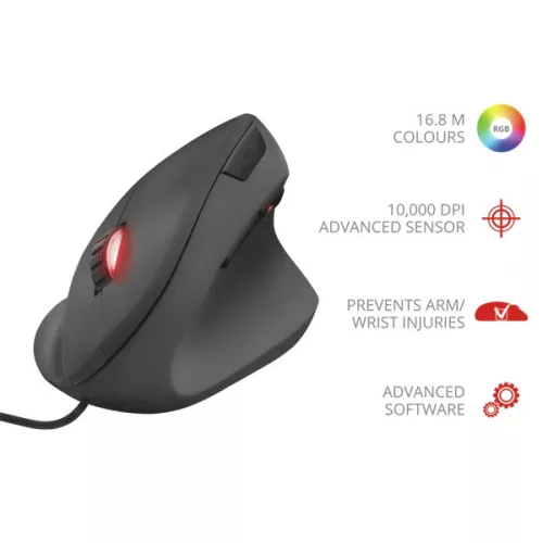 Trust GXT 144 Rexx Vertical fekete gamer egér