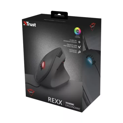 Trust GXT 144 Rexx Vertical fekete gamer egér