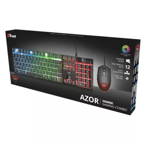 Trust GXT 838 Azor HUN fekete gamer billentyűzet + gamer egér