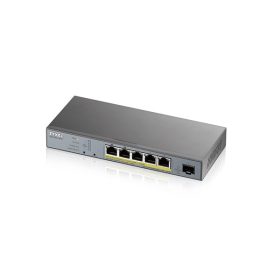   ZyXEL GS1350-6HP 5x GbE LAN PoE (60W) 1x GbE SFP smart menedzselhető CCTV PoE switch