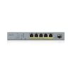 ZyXEL GS1350-6HP 5x GbE LAN PoE (60W) 1x GbE SFP smart menedzselhető CCTV PoE switch