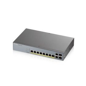   ZyXEL GS1350-12HP 8x GbE LAN PoE (130W) 2x GbE SFP smart menedzselhető CCTV PoE switch