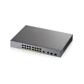   ZyXEL GS1350-18HP 16x GbE LAN PoE (250W) 2x GbE RJ45/SFP Combo port smart menedzselhető CCTV PoE switch