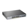 ZyXEL GS1350-18HP 16x GbE LAN PoE (250W) 2x GbE RJ45/SFP Combo port smart menedzselhető CCTV PoE switch