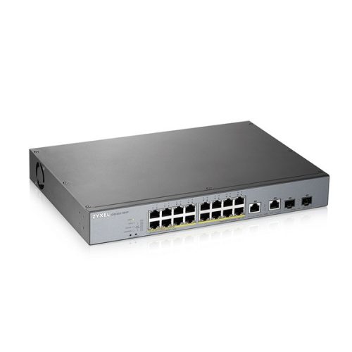 ZyXEL GS1350-18HP 16x GbE LAN PoE (250W) 2x GbE RJ45/SFP Combo port smart menedzselhető CCTV PoE switch