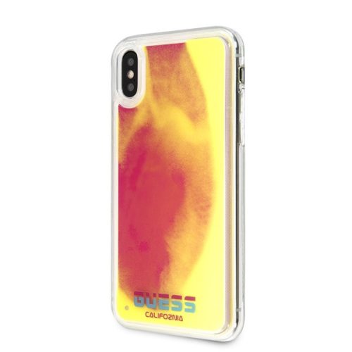 Guess iPhone X/XS rózsaszín/homok sötétben világító tok