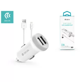   Devia ST326905 Devia Smart dual port Lightning car charger 3,1A - autós töltő 2xUSB + Lightning kábel
